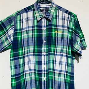 Polo Sport Green/Blue Flannel Button Up Shirt